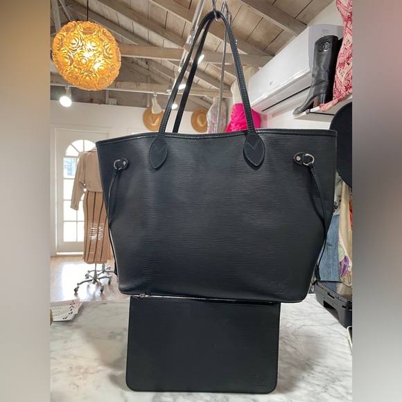 louis vuitton neverfull tote MM black leather epi - Picture 4 of 13